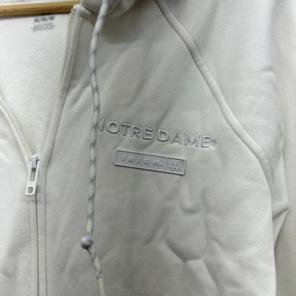 Under Armor Notre Dame Irish White Zip Up Hoodie Sweatshirt Womens Medium - Picture 5 of 8